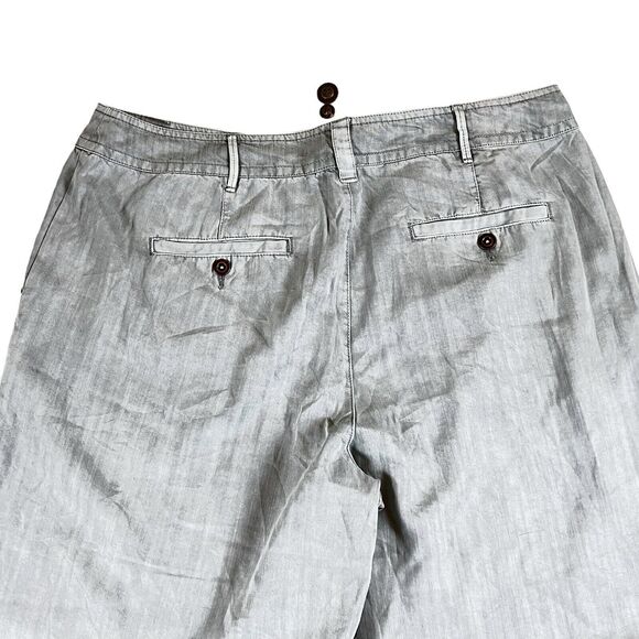 Sundance Tencel Trouser Pants Sz 12 Gray Flat Front Wide Leg Chino Flowy Soft - Picture 5 of 10